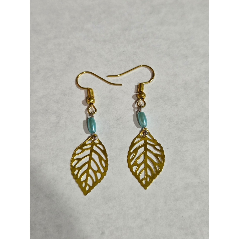 Vintage Gold Tone Earring Lot Napier Studs Leaf Dangle Bird Crawler 7 Pairs - Picture 8 of 12